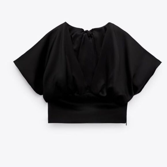 Zara satin top with bow - Picture 1 of 8